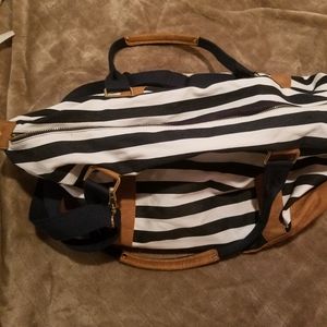 Striped carryon tote